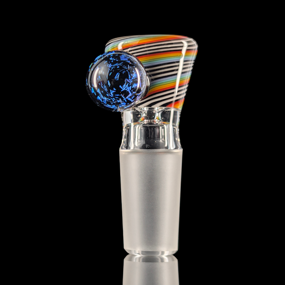 Linework Restriction Slide w/ Dichro Marble 14mm by Empirical Glass