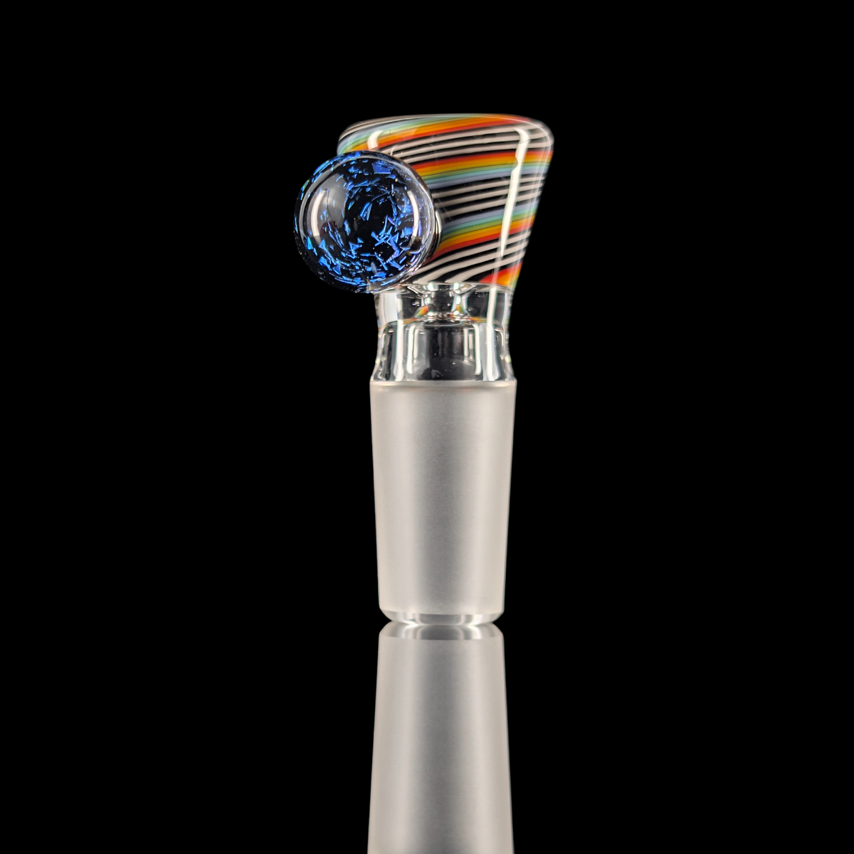 Linework Restriction Slide w/ Dichro Marble 14mm by Empirical Glass