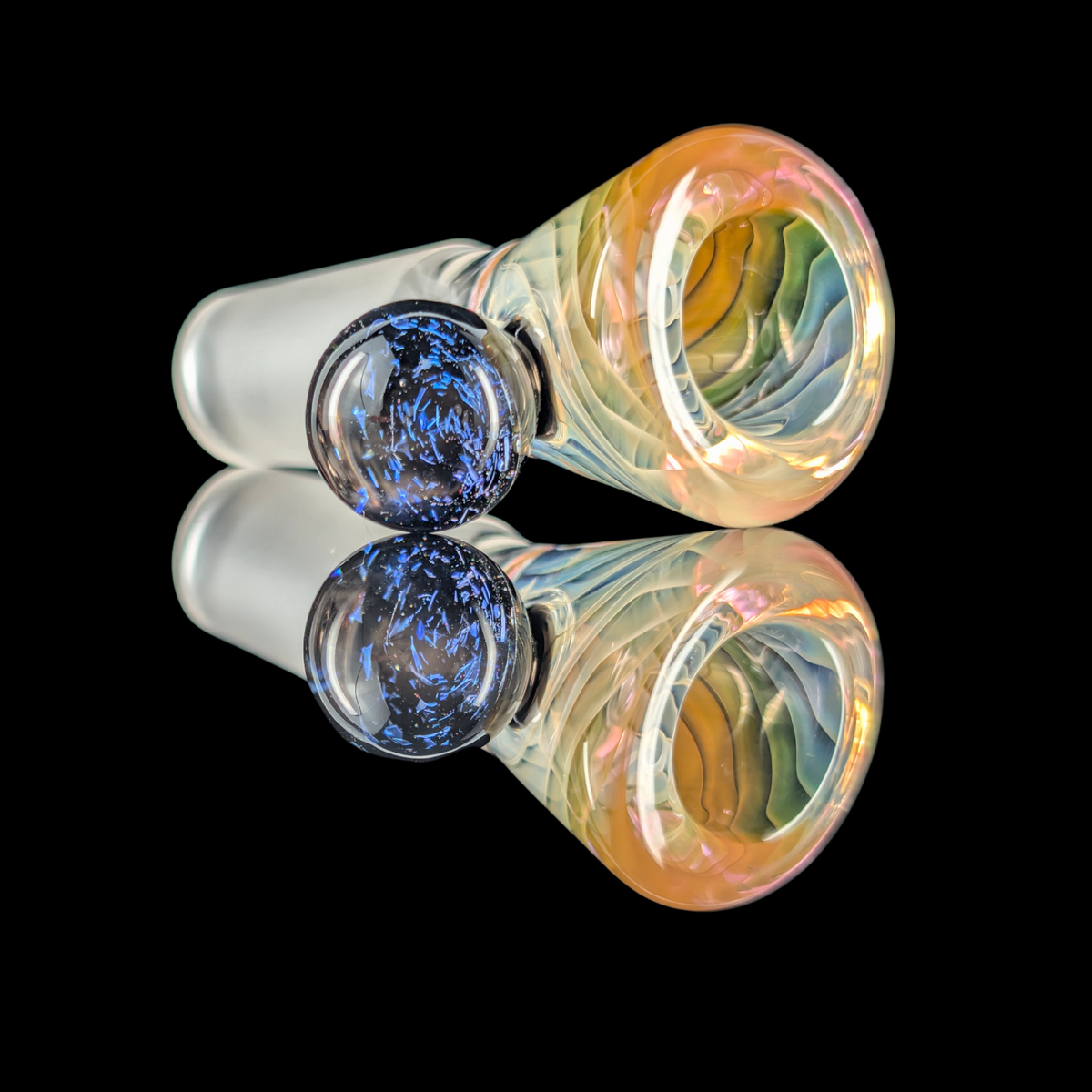Linework Restriction Slide w/ Dichro Marble 14mm by Empirical Glass