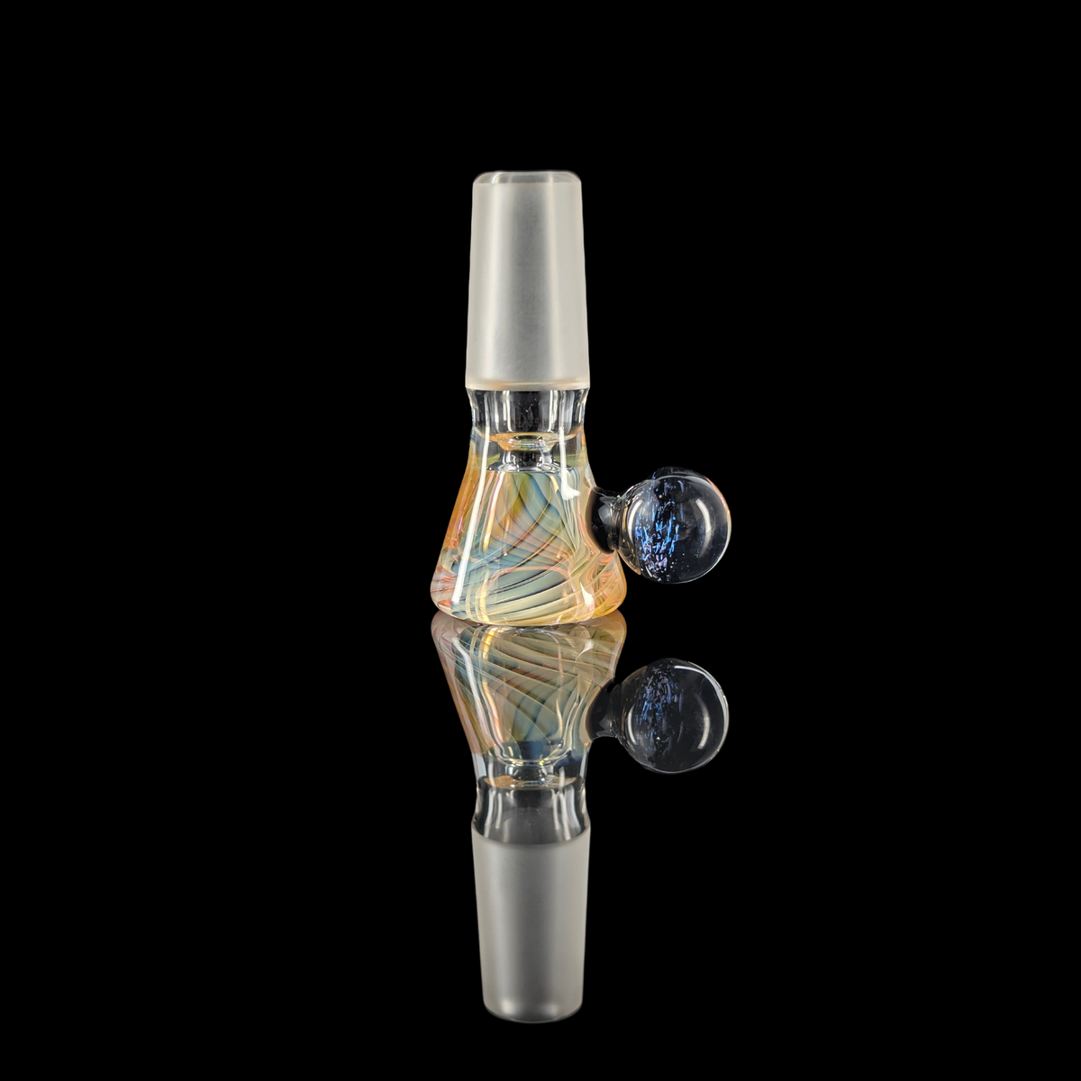 Linework Restriction Slide w/ Dichro Marble 14mm by Empirical Glass