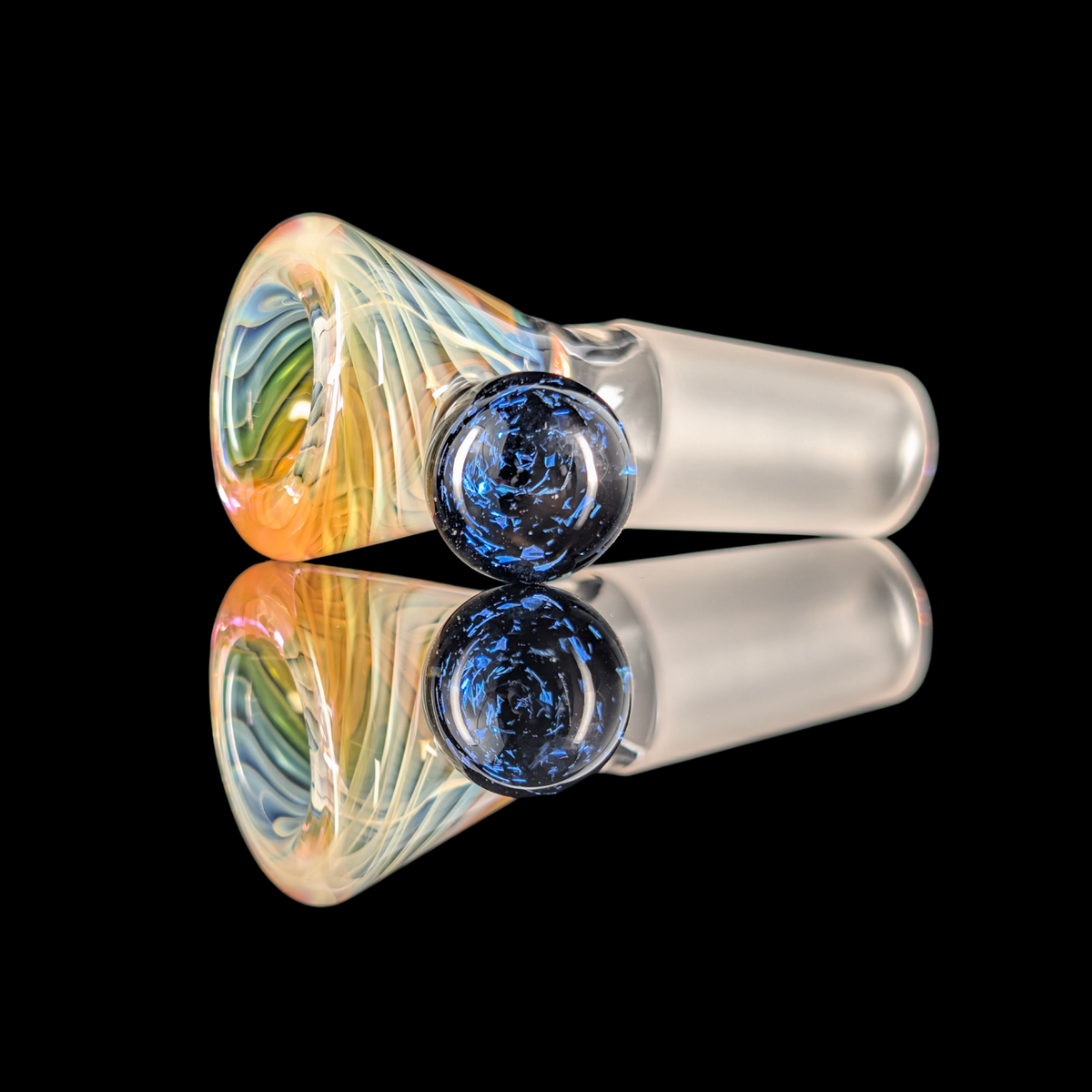 Linework Restriction Slide w/ Dichro Marble 14mm by Empirical Glass