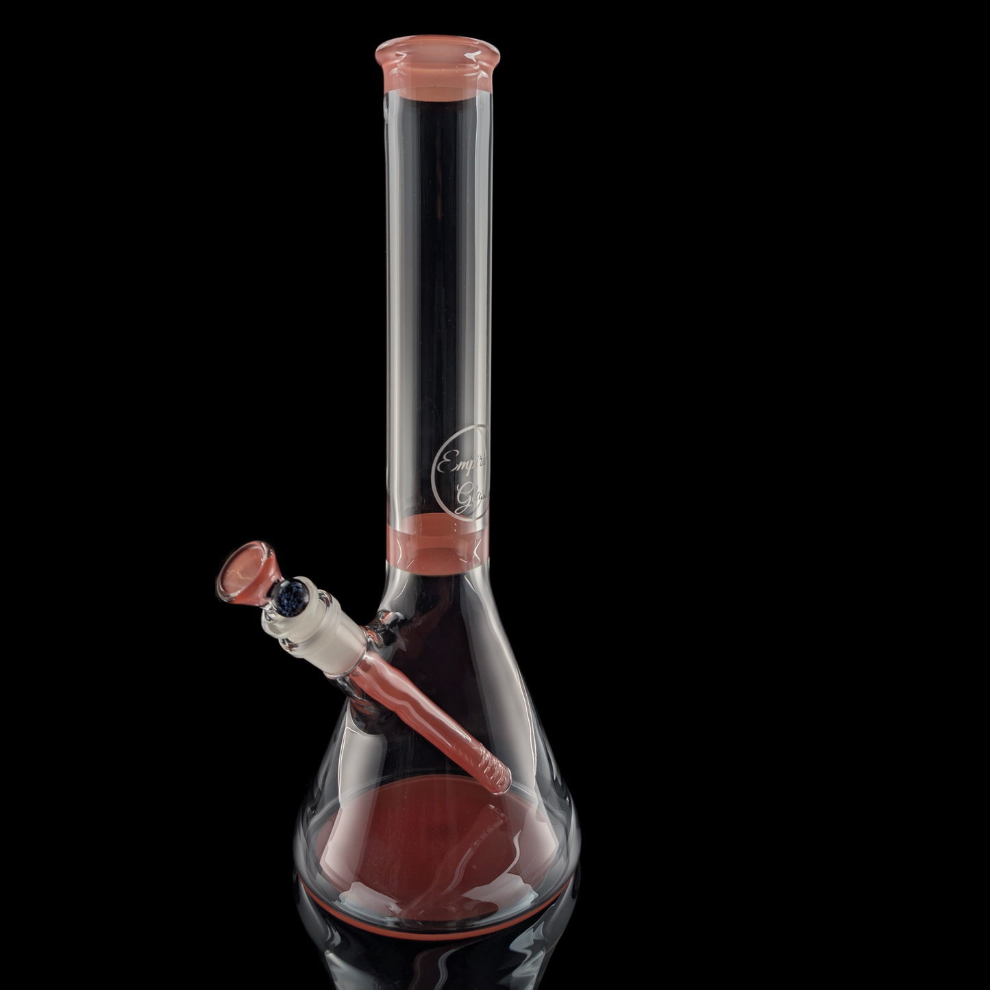 Empirical Glass Beaker w/ Ghosted Red Crayon Lip, Base, Stem & Slide