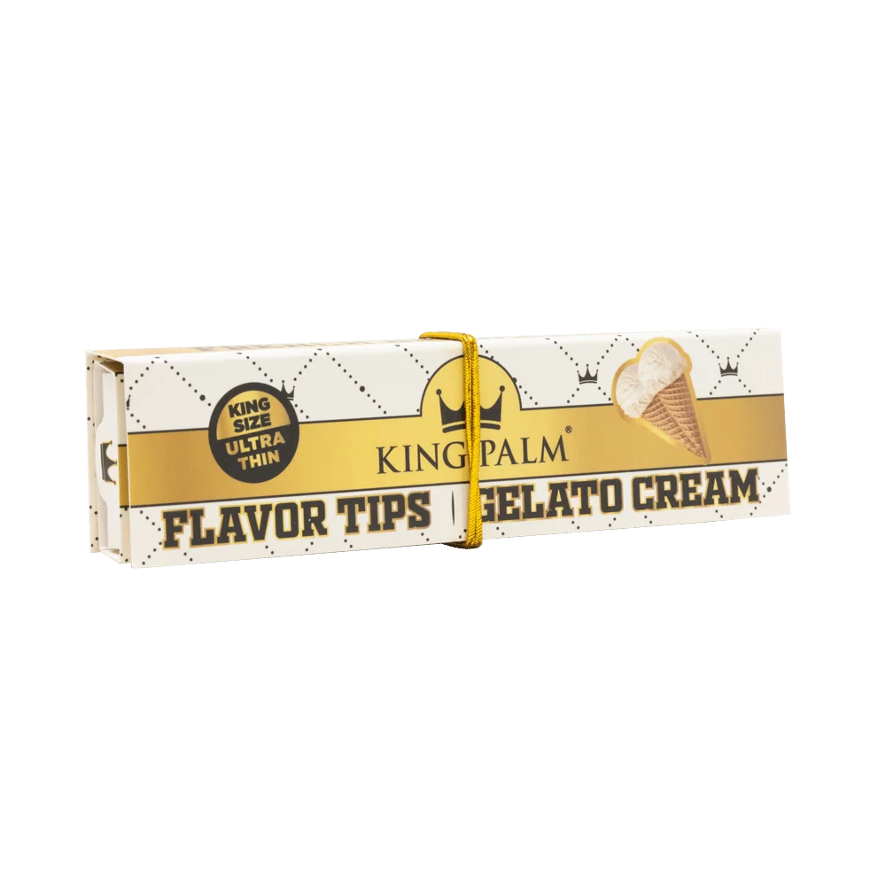 King Palm French Brown Gelato Cream King Size Rolling Papers w/ Pop Filters