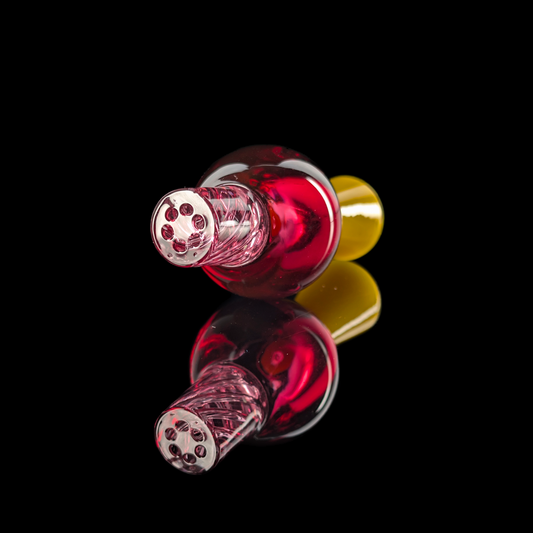 Ghosted Yellow Crayon & Red Coloured OG Bubble Carb Cap by Gordo Scientific