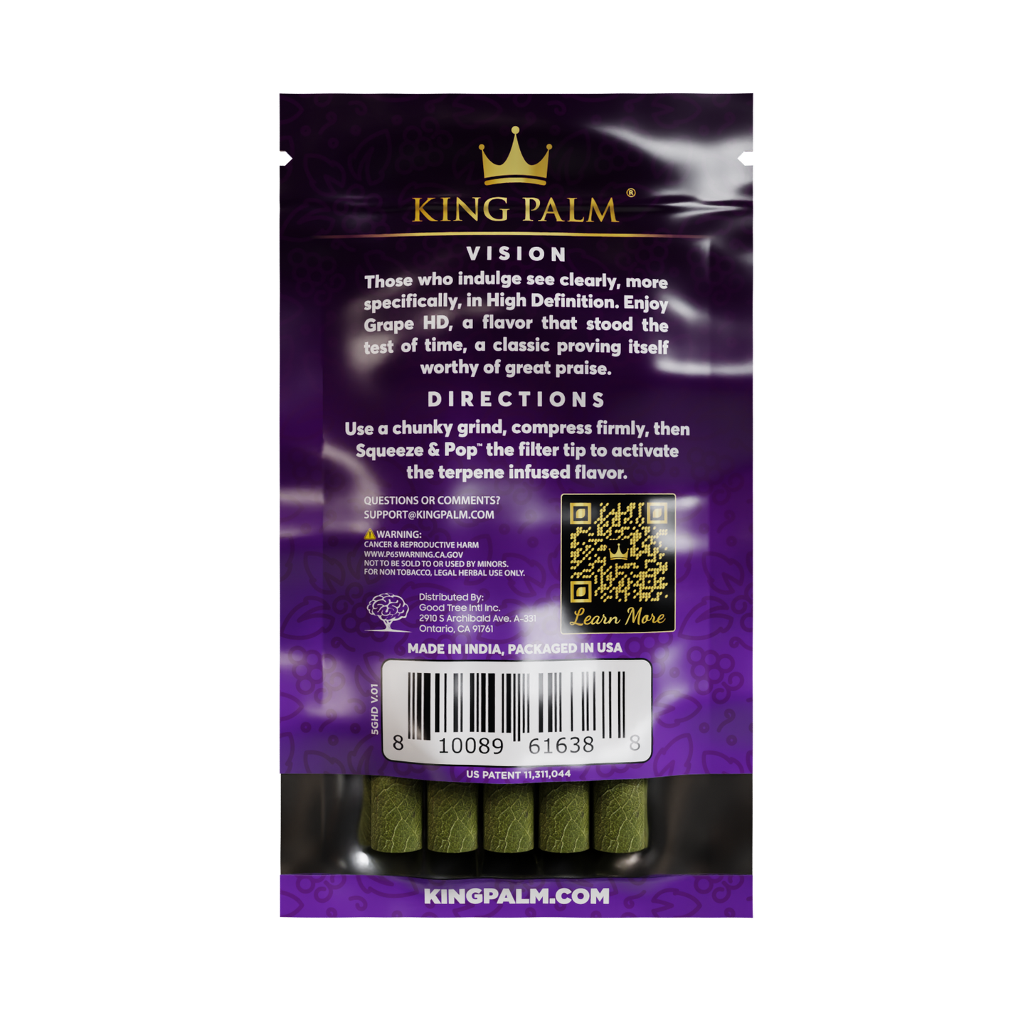 King Palm Mini Rolls 5 Pack Grape HD