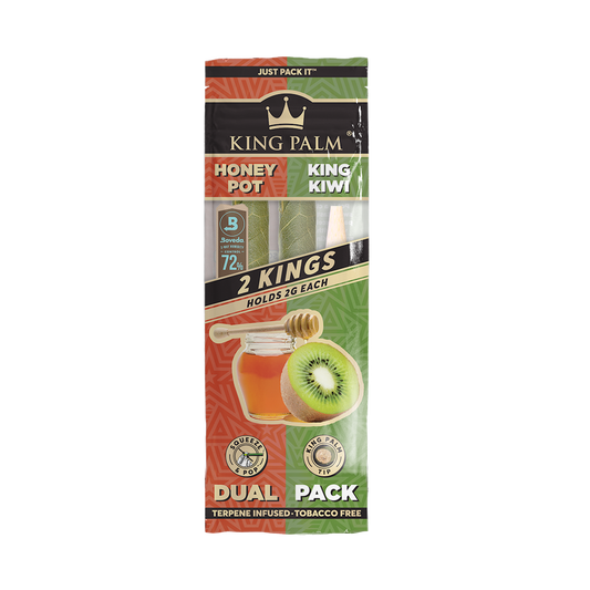 King Palm King Rolls Honey Pot & King Kiwi Dual Pack