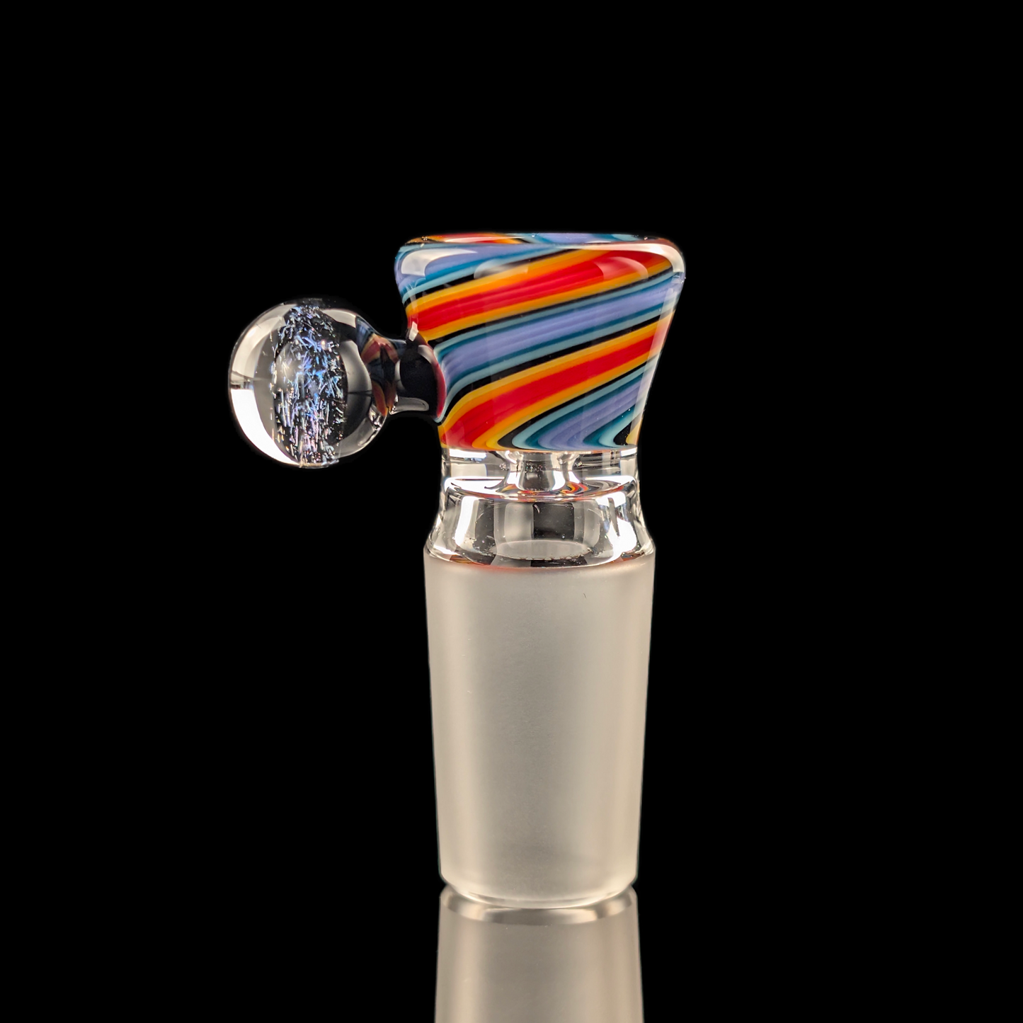 Empirical Glass Linework Restriction Slide w/ Dichro Marble 18mm Red/Blue/Purple/Yellow/Orange