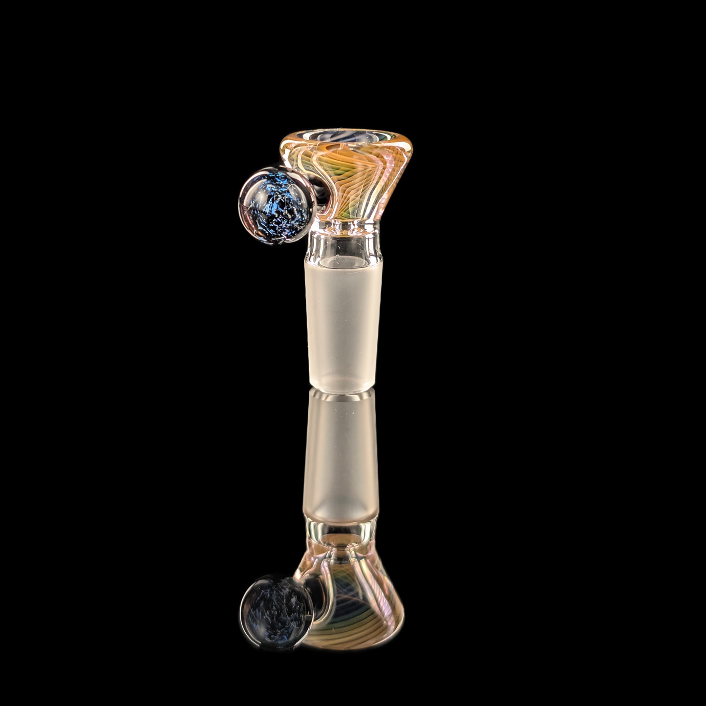 Empirical Glass Linework Restriction Slide w/ Dichro Marble 14mm Rainbow Fume