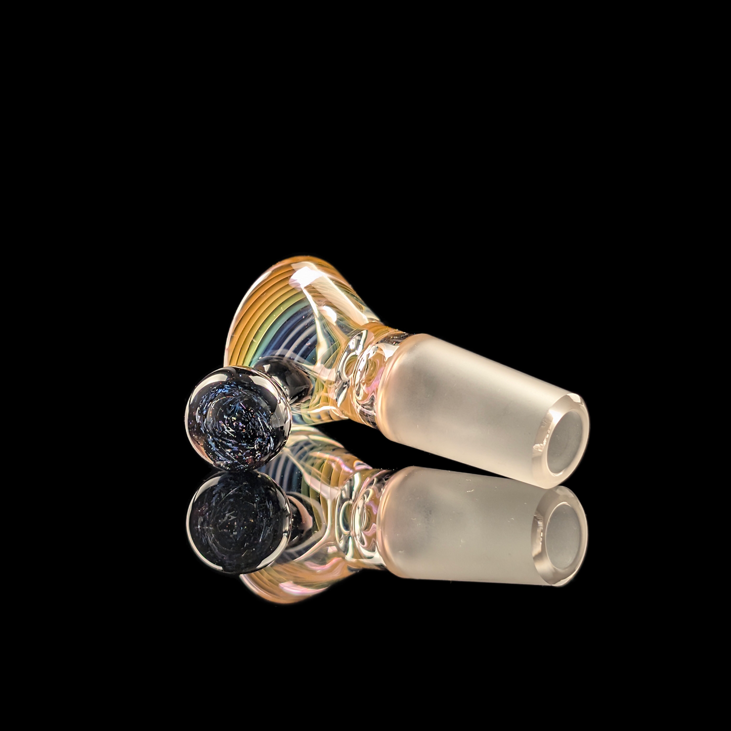 Empirical Glass Linework Restriction Slide w/ Dichro Marble 14mm Rainbow Fume