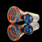 Empirical Glass Linework Restriction Slide w/ Dichro Marble 14mm Red/Blue/Purple/Yellow/Orange