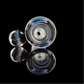 Spiral Restriction Slide w/ Dichro Marble 14mm by Empirical Glass Black/Blue/Grey/White