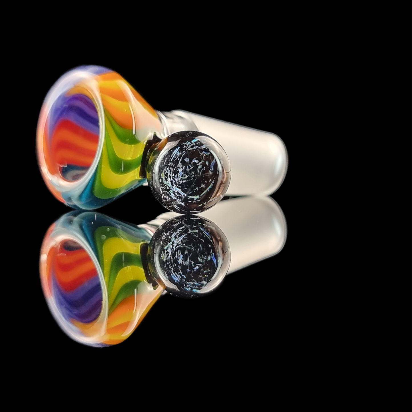 Unicorn Poop Spiral Restriction Slide w/ Dichro Marble 14mm by Empirical Glass