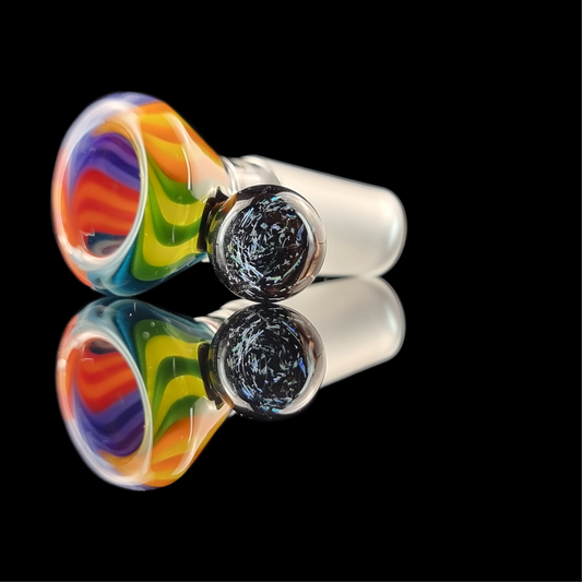 Unicorn Poop Spiral Restriction Slide w/ Dichro Marble 14mm by Empirical Glass