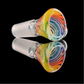 Rainbow on Clear Spiral Restriction Slide w/ Dichro Marble 14mm by Empirical Glass