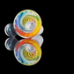 Rainbow on Clear Spiral Restriction Slide w/ Dichro Marble 14mm by Empirical Glass