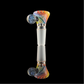 Rainbow on Clear Spiral Restriction Slide w/ Dichro Marble 14mm by Empirical Glass