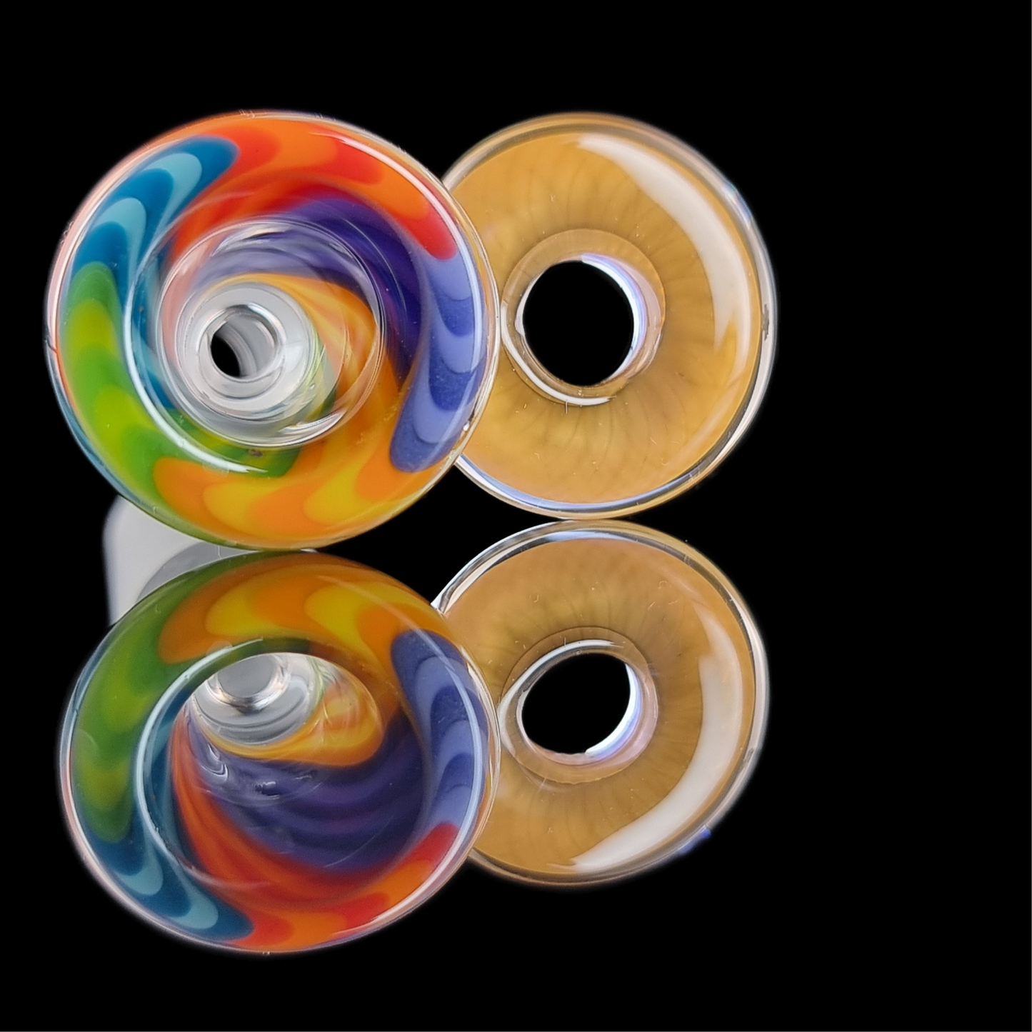 Unicorn Poop Spiral Restriction Slide w/ Fumicello Donut 14mm by Empirical Glass