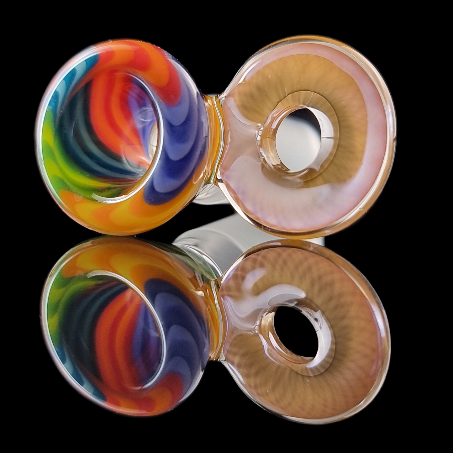 Unicorn Poop Spiral Restriction Slide w/ Fumicello Donut 14mm by Empirical Glass