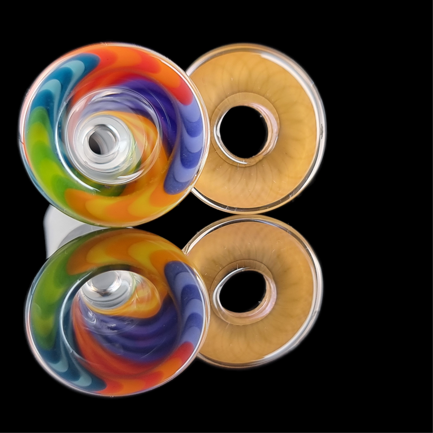 Unicorn Poop Spiral Restriction Slide w/ Fumicello Donut 14mm by Empirical Glass