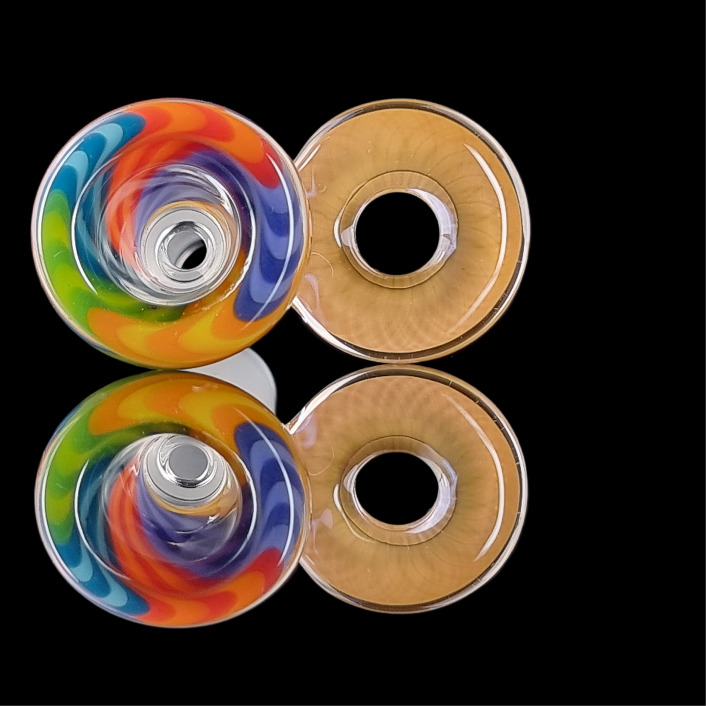 Unicorn Poop Spiral Restriction Slide w/ Fumicello Donut 14mm by Empirical Glass