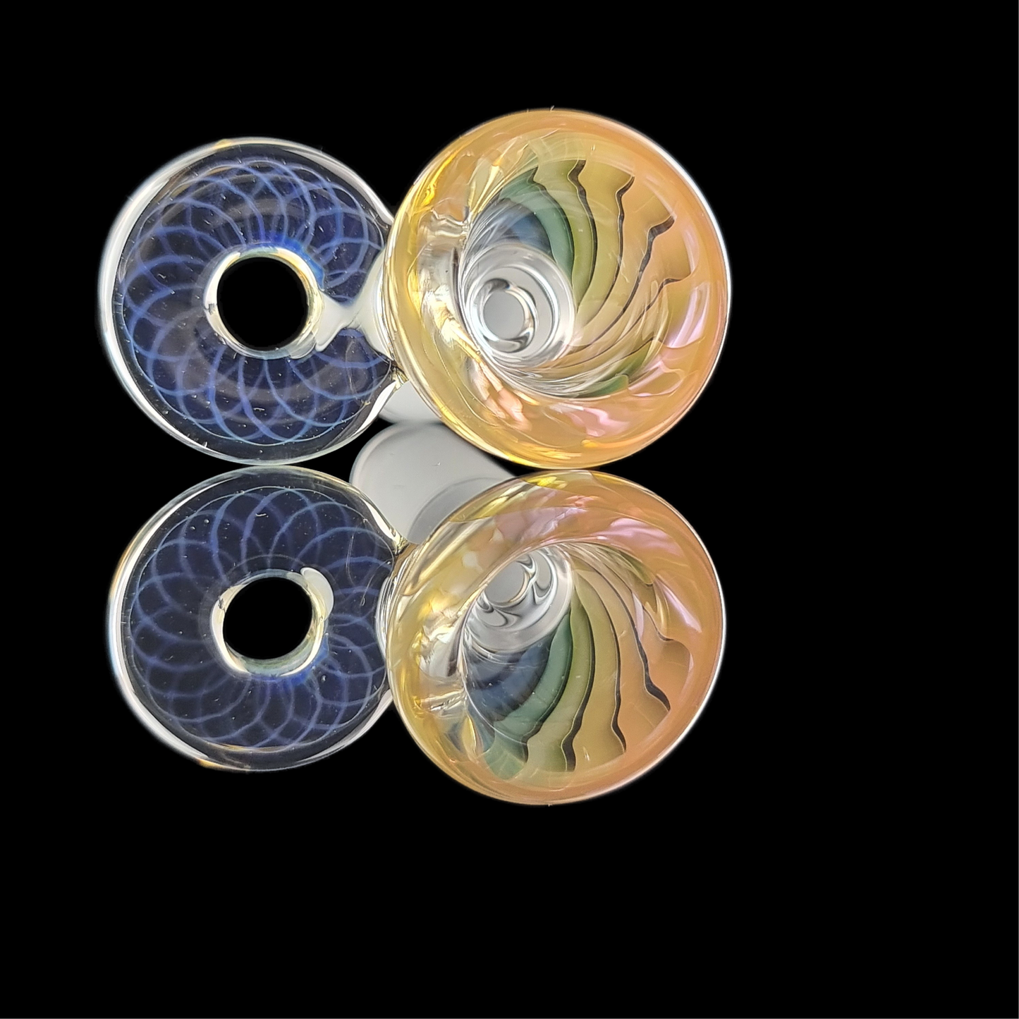 Rainbow Fume Spiral Restriction Slide w/ Fumicello Donut 14mm by Empirical Glass