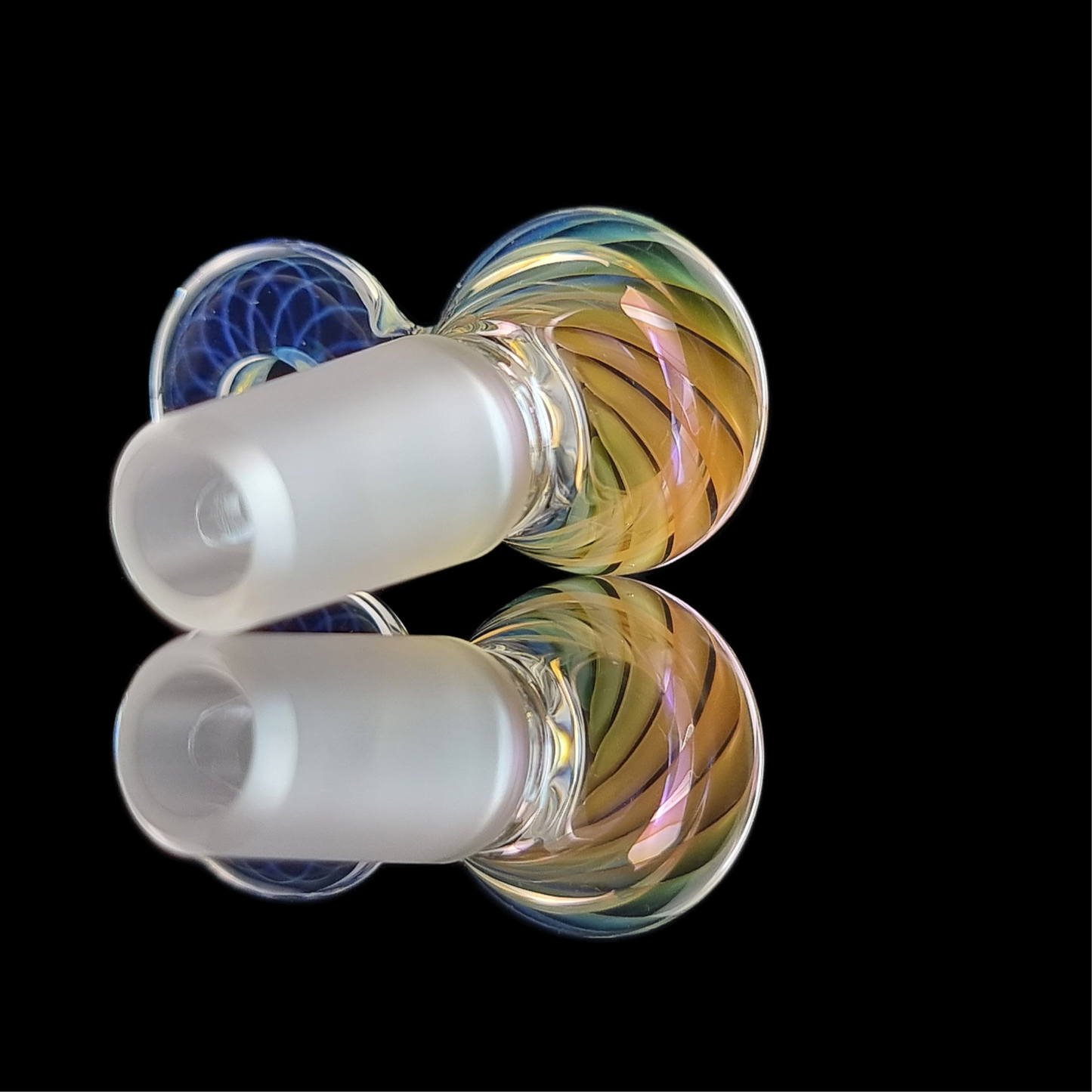 Rainbow Fume Spiral Restriction Slide w/ Fumicello Donut 14mm by Empirical Glass