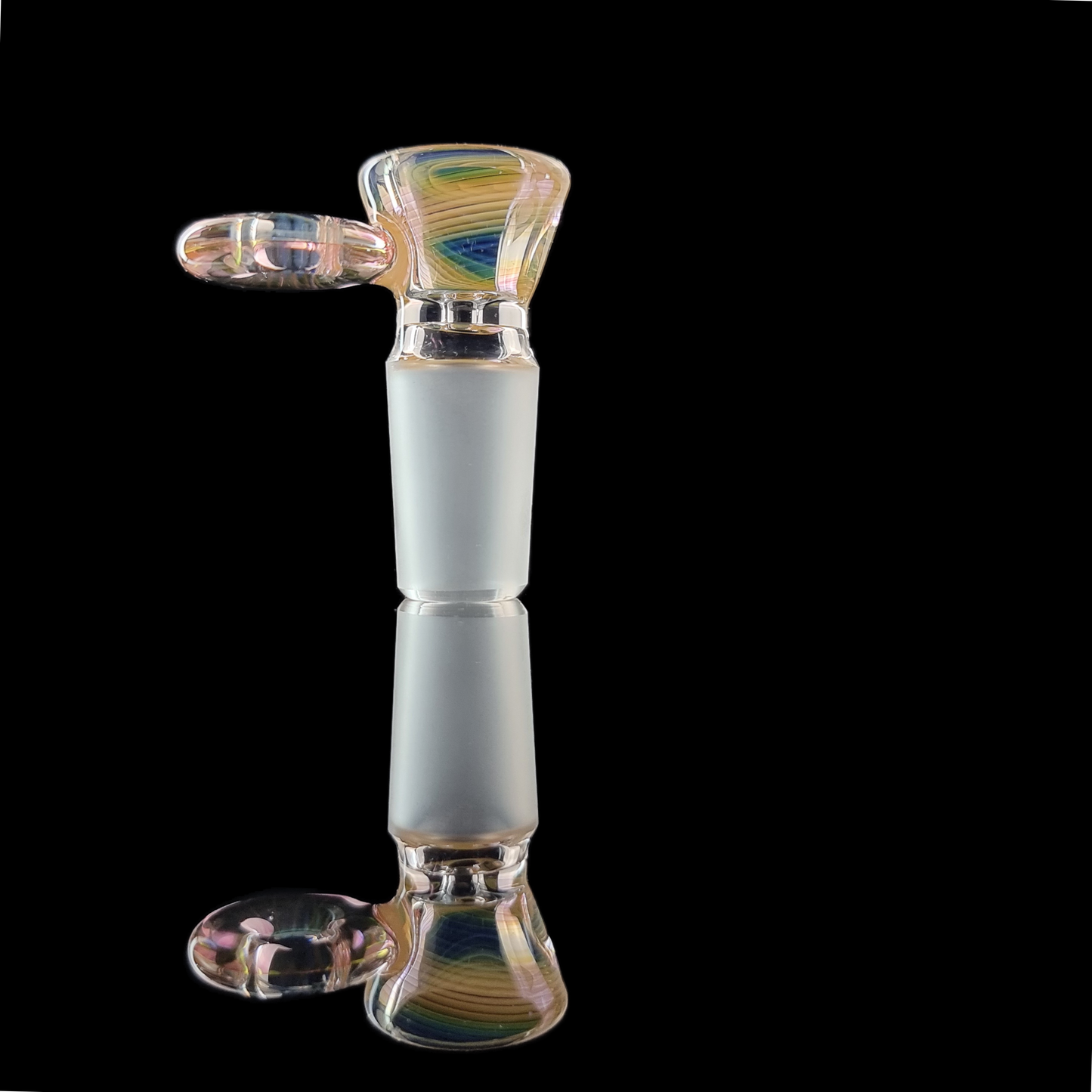 Rainbow Fume Spiral Restriction Slide w/ Fumicello Donut 18mm by Empirical Glass