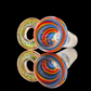 Empirical Glass Linework Restriction Slide w/ Fumicello Donut 14mm Red/Blue/Purple/Yellow/Orange