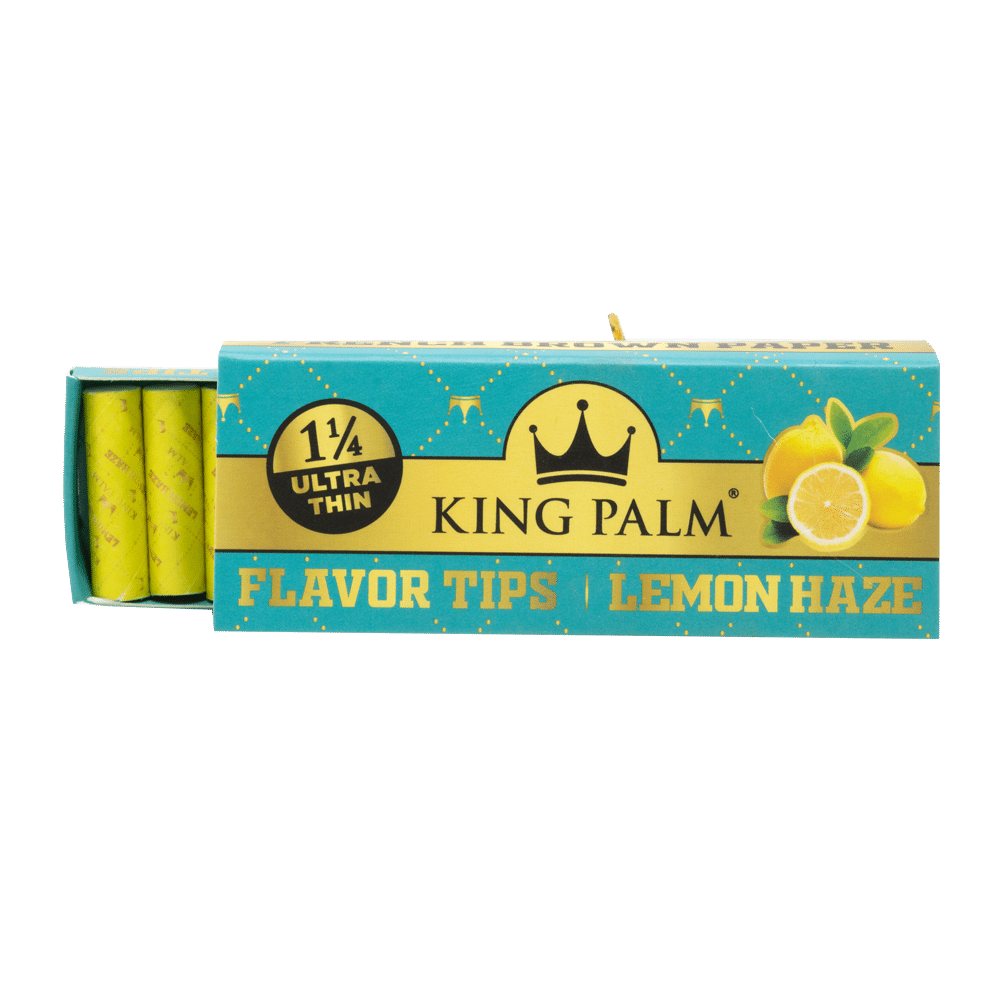 King Palm French Brown Lemon Haze 1 1/4 Rolling Papers w/ Pop Filters