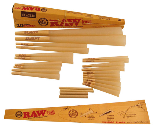 RAW 20 Stage RAWket Launcher Pack 5 different Size cones 20 per pack