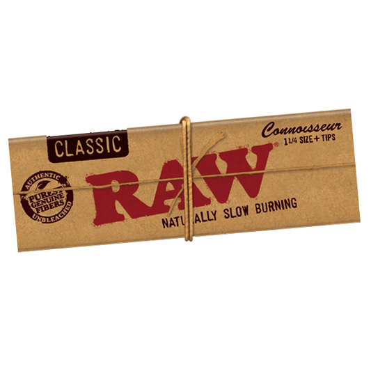 RAW 1 1/4 Connoisseur Papers + Filter Tips Unbleached