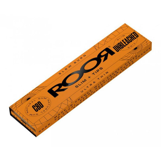 ROOR Unbleached Kingsize Slim Rolling Papers & Tips