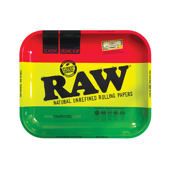 RAW Rolling Tray Large Rasta 34x27.5cm