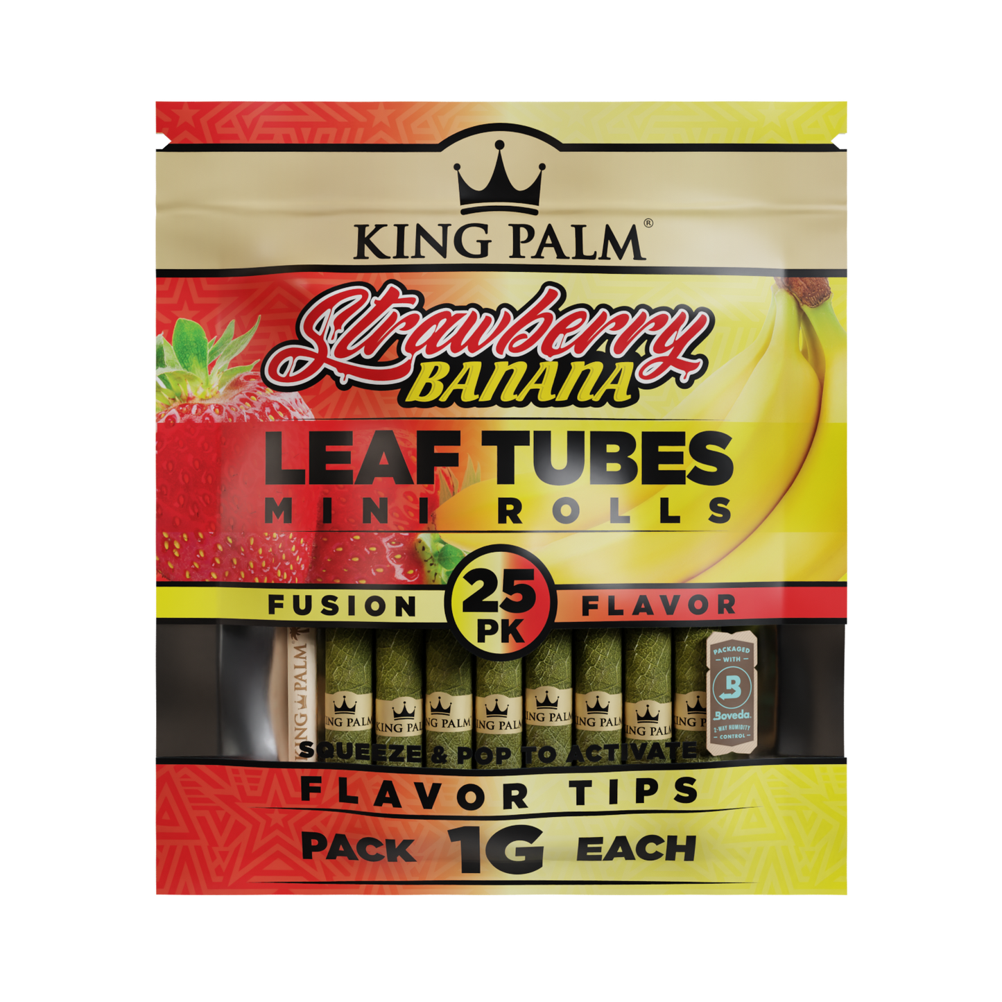 King Palm Mini Rolls 25 Pack Strawberry Banana