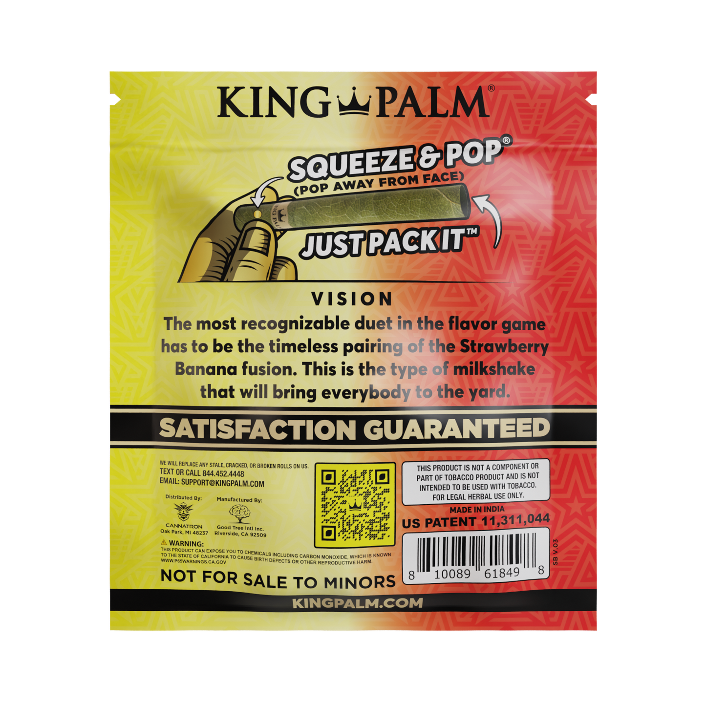 King Palm Mini Rolls 25 Pack Strawberry Banana