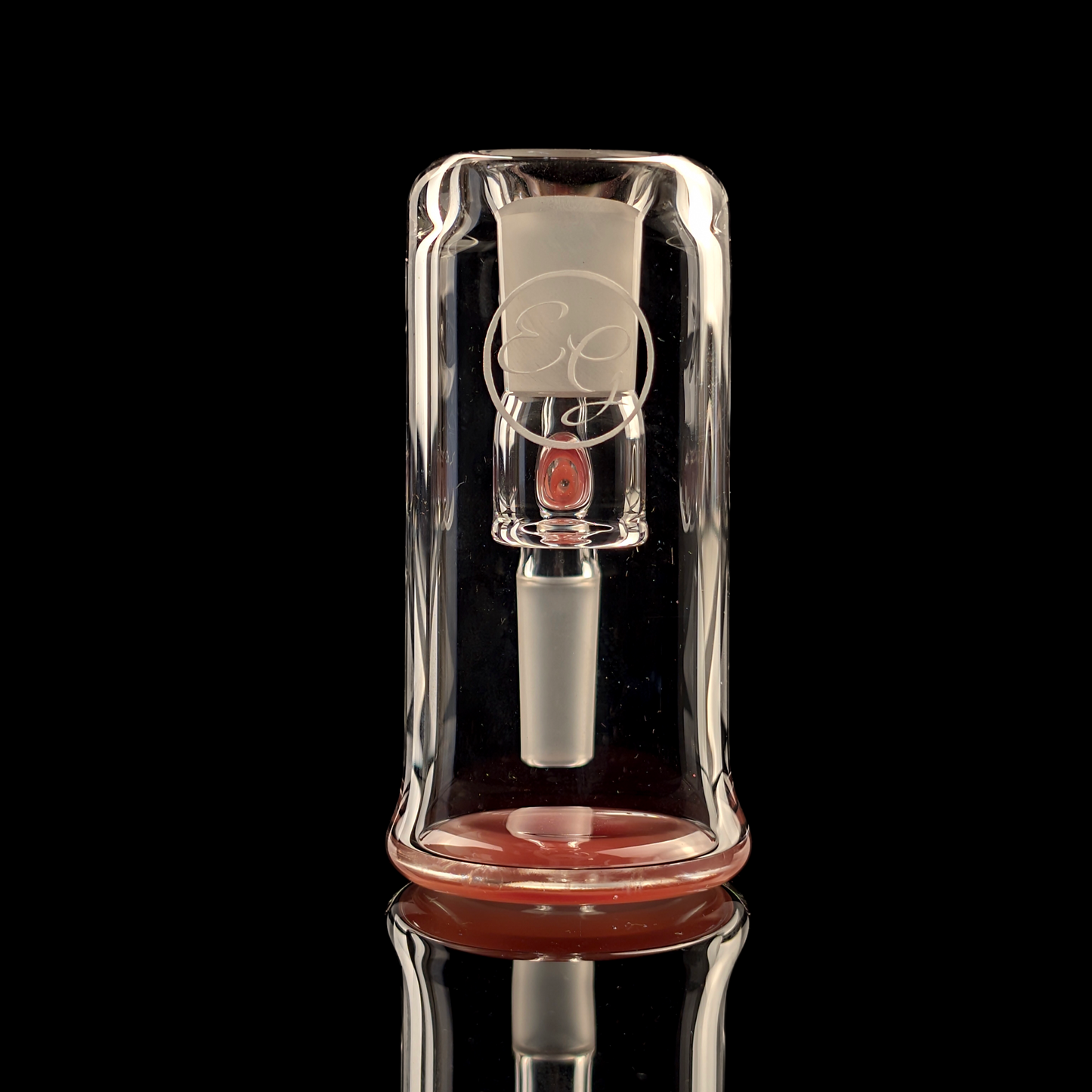 Ghosted Red Crayon Trash Can Ash Catcher 14mm 90° by Empirical Glass