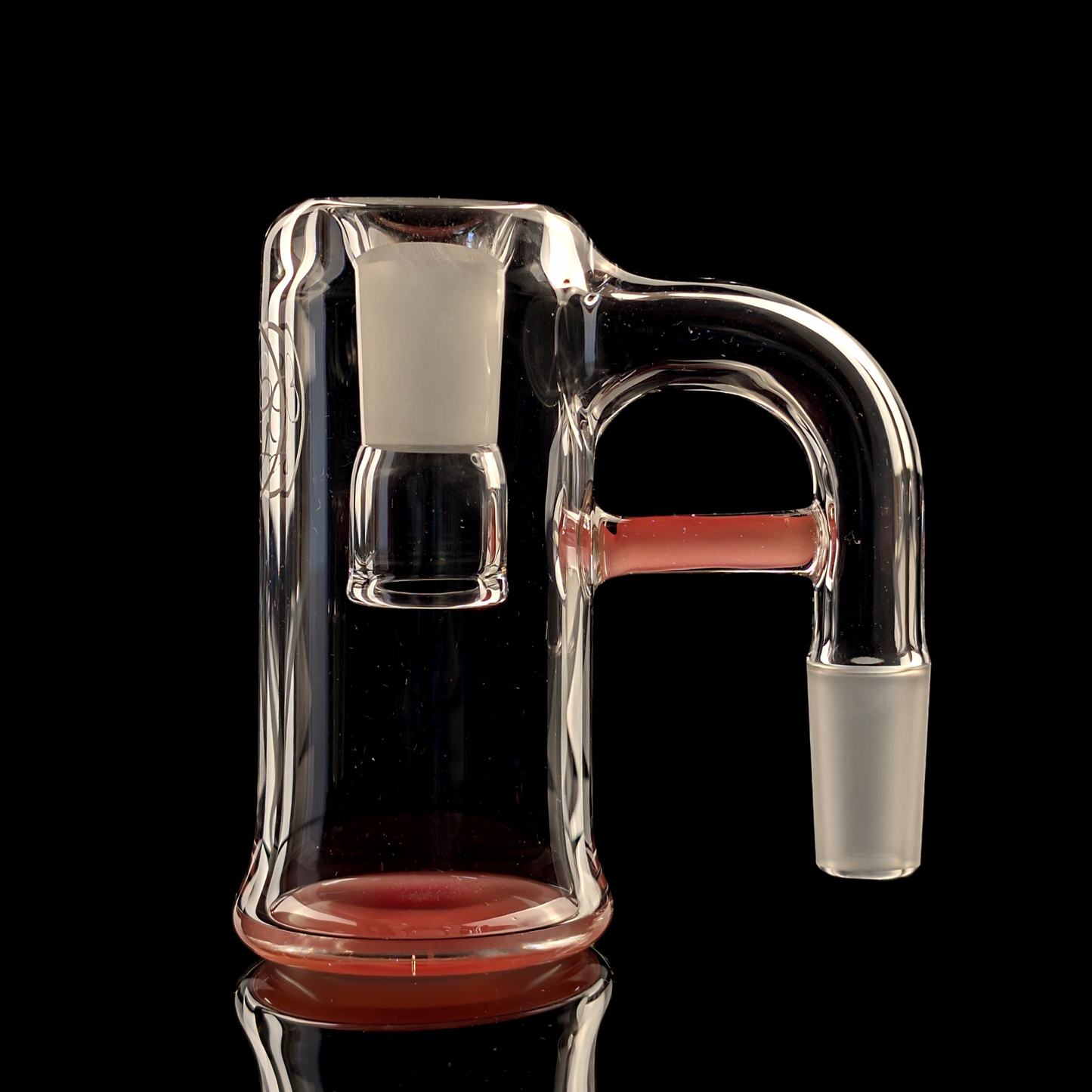 Ghosted Red Crayon Trash Can Ash Catcher 14mm 90° by Empirical Glass