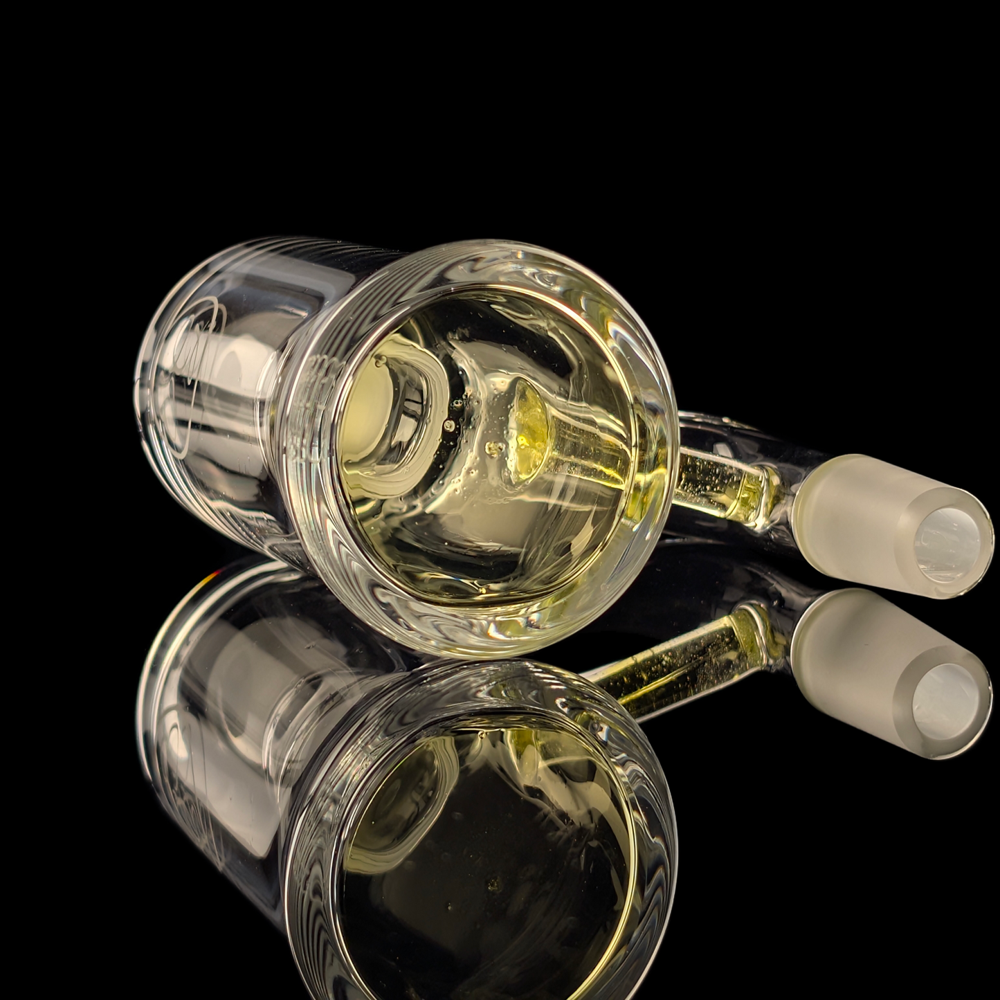 Yellow Trash Can Ash Catcher 14mm 90° by Empirical Glass