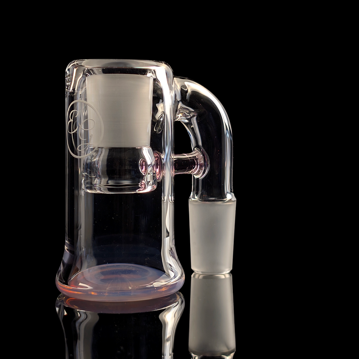 Dense Rose Quartz Trash Can Ash Catcher 18mm 90° by Empirical Glass