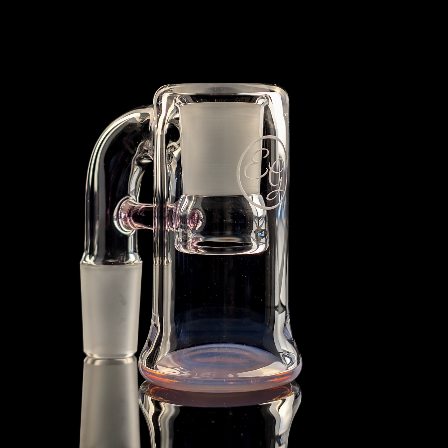 Dense Rose Quartz Trash Can Ash Catcher 18mm 90° by Empirical Glass