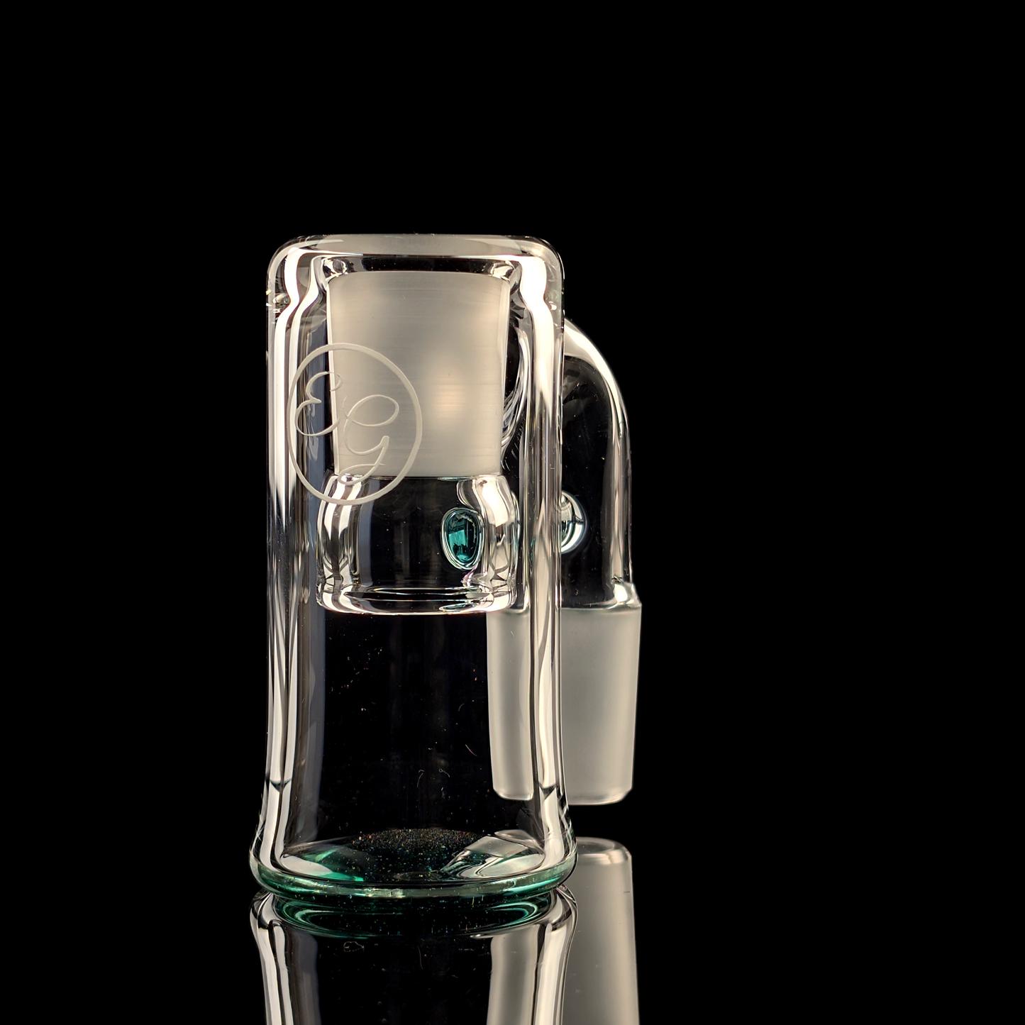 Turquoise Trash Can Ash Catcher 18mm 90° by Empirical Glass