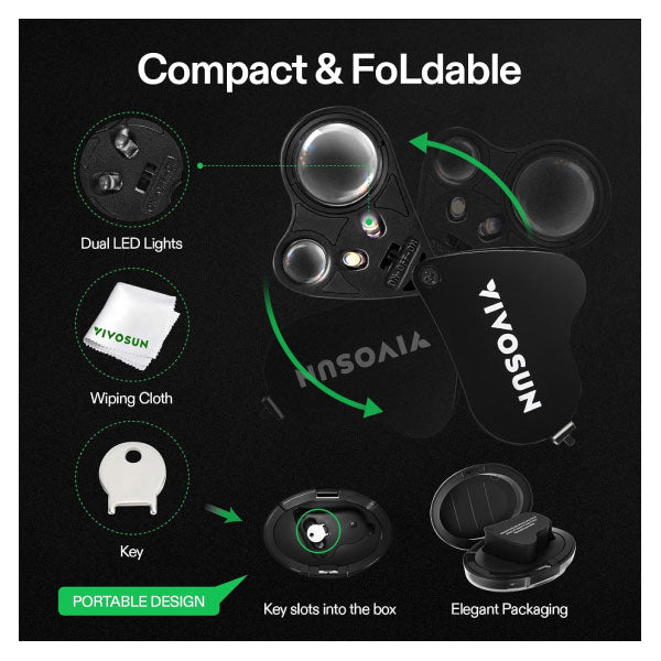 Vivosun Jewelers Loupe Magnifier 30x - 60x
