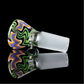 Wig Wag 4 Hole Slide w/ Dichro Marble 14mm by Empirical Glass Purple/Green/Orange/Blue