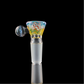 Rainbow on Clear Wig Wag Restriction Slide w/ Dichro Marble 14mm by Empirical Glass