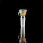 Rainbow on Clear Wig Wag Restriction Slide w/ Dichro Marble 14mm by Empirical Glass