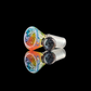 Rainbow on Clear Wig Wag Restriction Slide w/ Dichro Marble 14mm by Empirical Glass