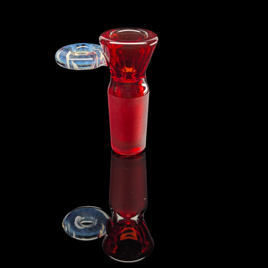 Fully Worked Restriction Slide w/ Fumicello Donut by Empirical Glass 18mm Pomegranate