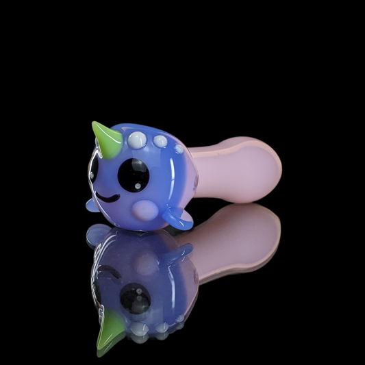 Baby Narwahl Glass Pipe by Chameleon Glass