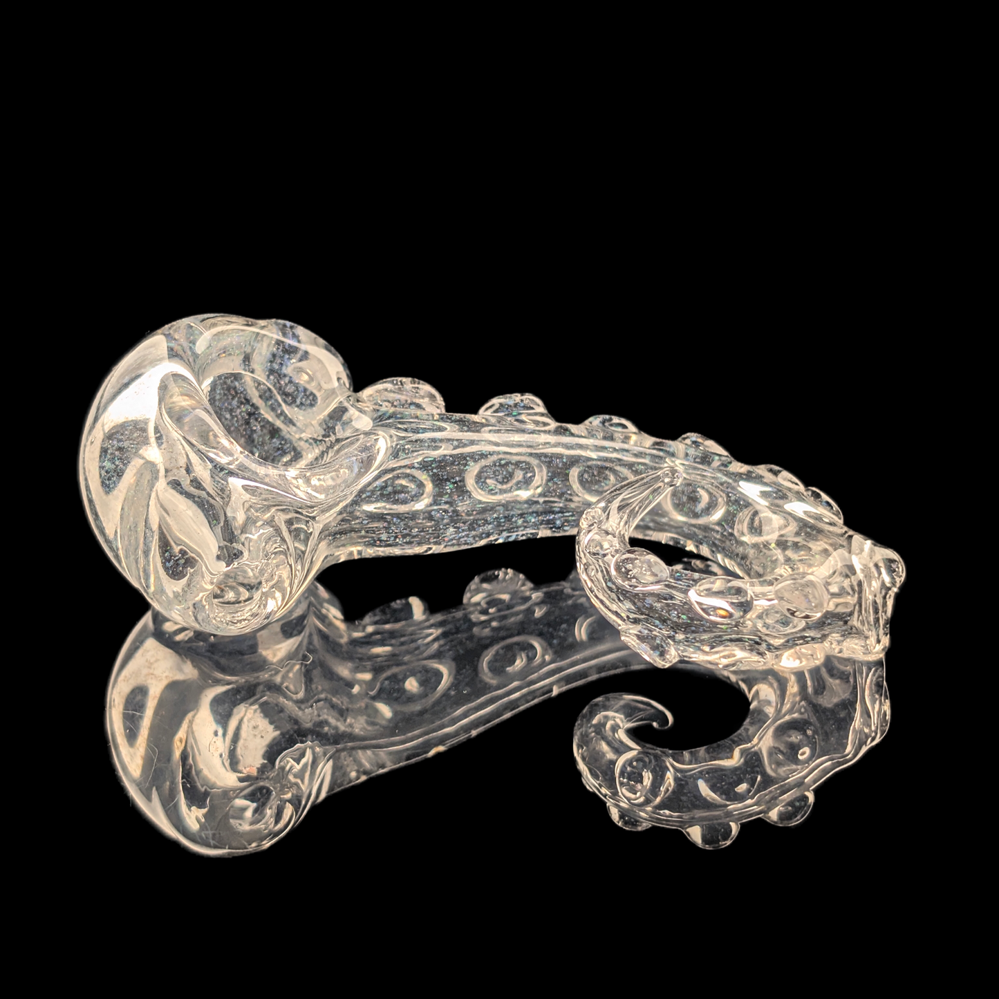 Tentacle Spoon Pipe w/ Crushed Opal by Wicked Glass