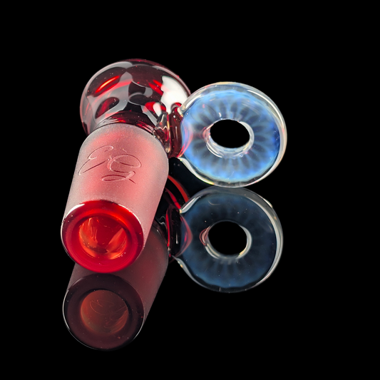 Fully Worked Restriction Slide w/ Fumicello Donut by Empirical Glass 18mm Pomegranate